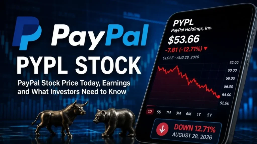 PayPal PYPL stock price falling on market chart