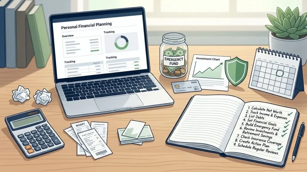 Sample financial plan showing savings, credit card debt, home savings, and retirement goals.
