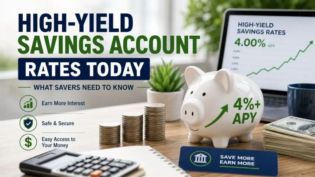 High-yield savings account showing competitive rates and APY