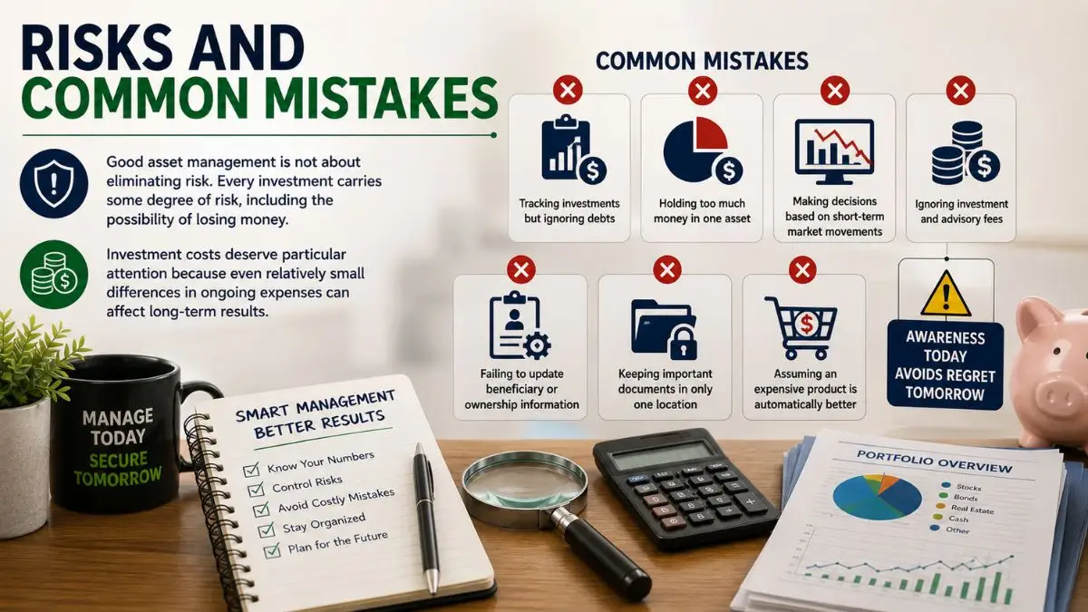 Financial risk checklist showing common asset management mistakes